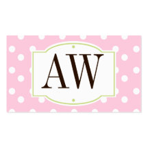 Pink Bedotted Business Card Template