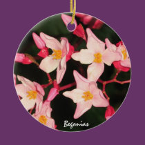 Pink  Begonia Christmas Ornament ornaments