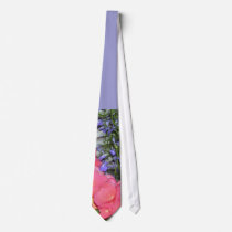 "Pink Begonias Blue" Wedding Tie by CaroleArt "Pink Begonias Blue" Wedding Tie