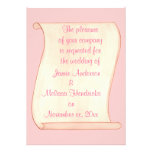Pink & Beige Scroll Wedding Invitations invitations