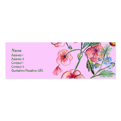 Pink Bell Flowers Profile Card Business Card Templates