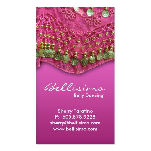 Pink Belly Dancing Business Card (front side)