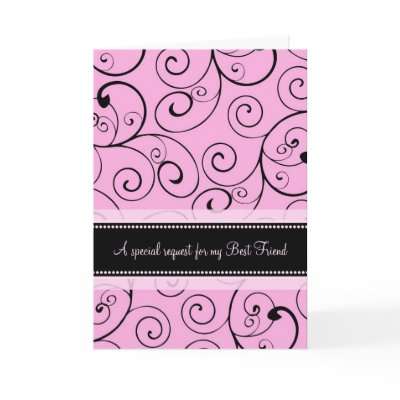 Pink Best Friend Maid of Honor Invitation Card