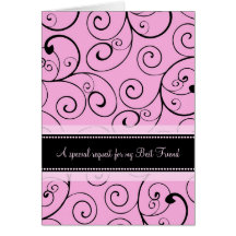 Pink Best Friend Maid of Honor Invitation Card