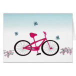 Pink Bicycle Greeting Cards