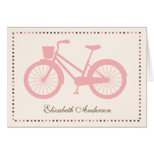 Pink Bicycle Folded Note Cards