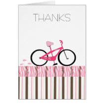 Pink Bicycle Thank You Card