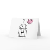 Pink Bird and Birdcage Cards