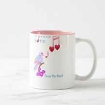 Pink Bird and Love Notes-lettered Mugs