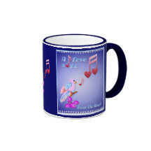 Pink Bird and Love Notes-lettered Mugs