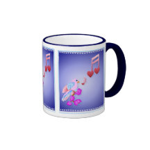 Pink Bird and Love Notes Mugs