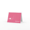 Pink bird on branch modern thank you note card card