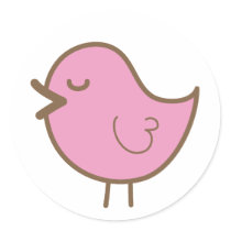 pink bird stickers