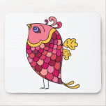 Pink Bird With Scales Mouse Pad