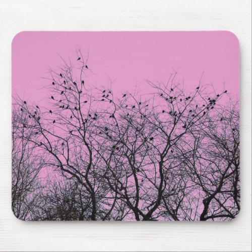 Pink Birds and Trees Mousepad mousepad