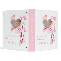 Pink Birds & Flowers Photo Baby Girl Album 2 binders by Ruxique Pink Birds & Flowers Photo Baby Girl Album 2 binders