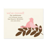 Pink Birds New Address Announcements Postcards