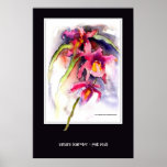 pink birds - orchids poster