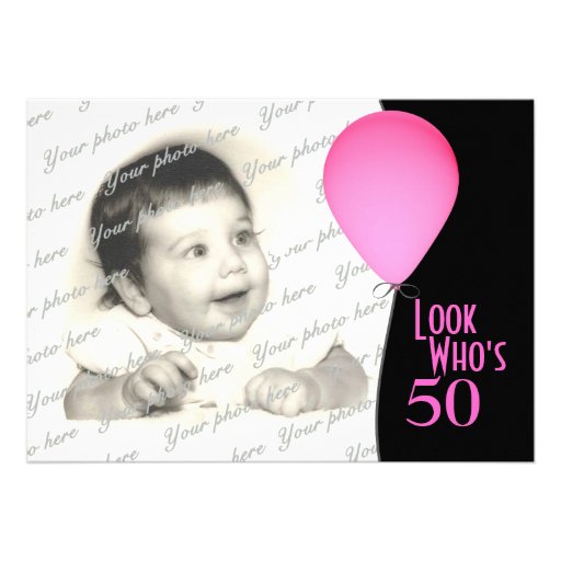 Pink Birthday Balloon with Photo Cards
