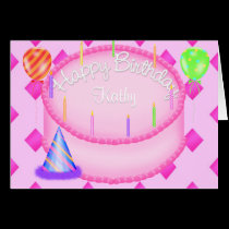 Pink Birthday Cake cards