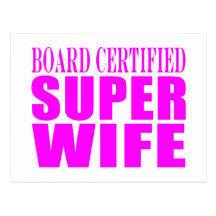Pink Birthday Gifts for Wives : Super Wife Postcard