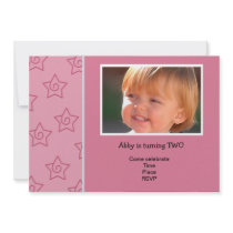Pink Birthday Invitation for a girl (#INV 010)