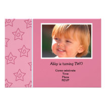 Pink Birthday Invitation for a girl (#INV 010) invitations