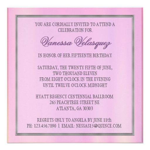 Pink Birthday Invite with Diamond Tiara
