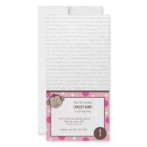 Pink Birthday Monkey Photo Card Invitation