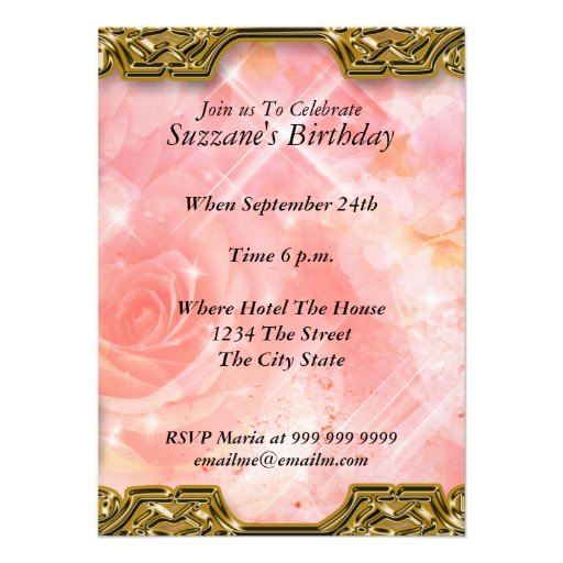 Pink Birthday Party Glamour Hot Invitation