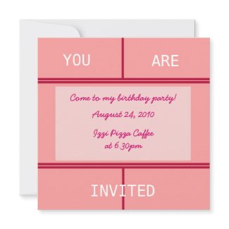 Pink Birthday Party Invitation invitation