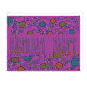 Pink Birthday Party Invitation postcards by DonnasGreetingCards Pink Birthday Party Invitation postcards