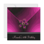 Pink Black Abstract 20th Birthday invitations