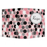 Pink Black and Gray Dots Recipe Binder