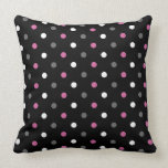 Pink, Black and Grey Polka Dot Pillows