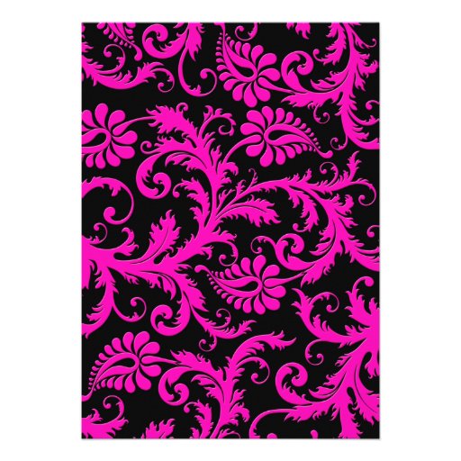 Pink, Black, and Silver 30th Birthday Invitation