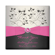 Pink, Black, and Silver Party Favor Magnet magnet