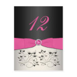 Pink, Black, and Silver Table Number Postcard