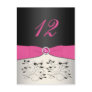 Pink, Black, and Silver Table Number Postcard