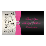 Pink, Black, and Silver Wedding Favor Tag Business Card Templates