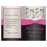 Pink, Black, and Silver Wedding Program Flyer Design