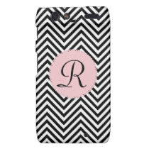 Pink, Black and White Chevron Motorola Razr Case casemate cases