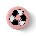 Pink Black and White recycle logo button by SadPug Pink Black and White recycle logo button