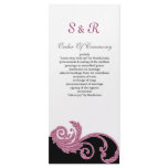 Pink,black and white Wedding program rack cards