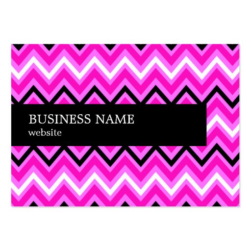 Pink, Black and White Zigzag Business Card Template (back side)