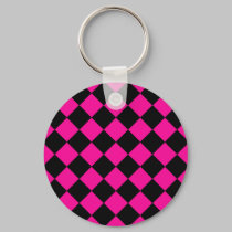 Pink & Black Argyle keychains by Artamatik Pink & Black Argyle keychains