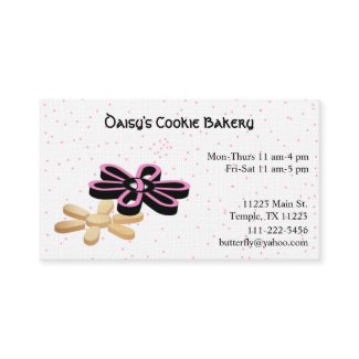Pink & Black Bakery with Cookies Business Card