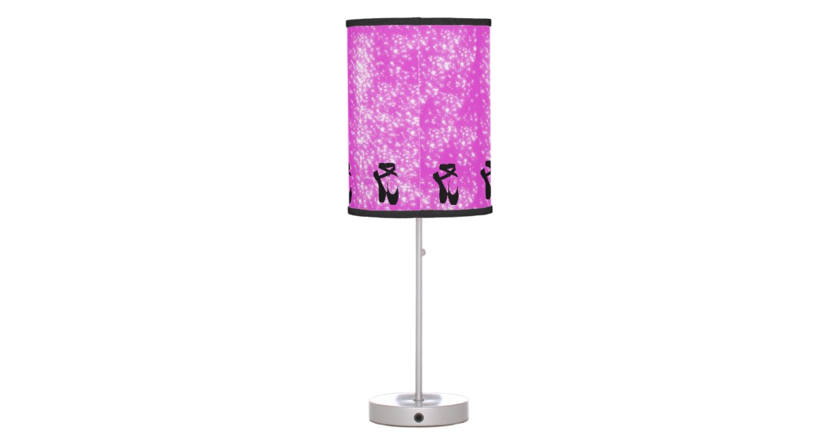 Pink & Black Ballerina Lamp with Glitter Effect Zazzle