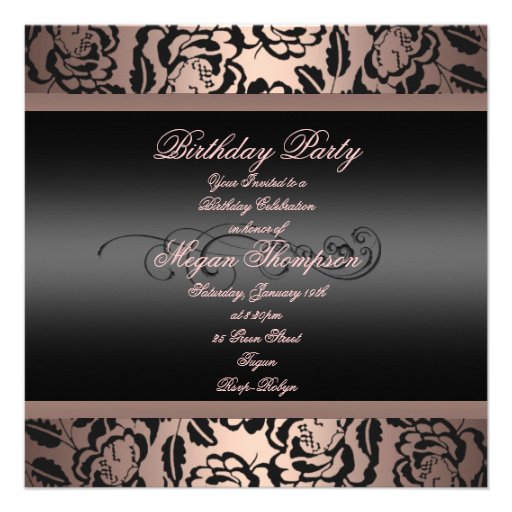 Pink/Black Ballerina Sweet 16 Birthday Invitation
