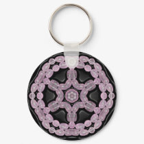 Pink & Black Bead Kaleidoscope Keyring keychains